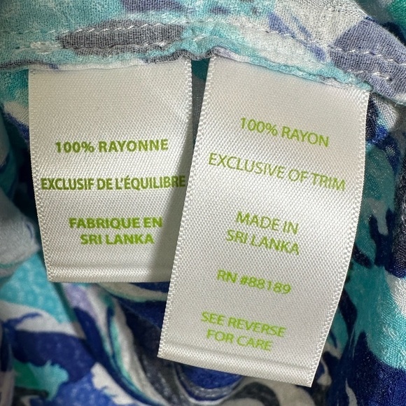 LILLY Pulitzer Sain Off The Shoulder Top Capri Teal XS - Picture 6 of 7